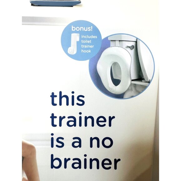 Ubbi Toilet Trainer With Hook Adjustable & Easy-To-Clean Blue & White - Picture 4 of 4